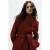 Mango wintermantel met ceintuur en wol – rood
