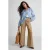 Ruby wide leg broek met striksluting beige