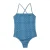 Lacoste Geometrisch gerecycled polyester badpak voor dames (Blauw)