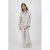 Vingino geruite high waist flared broek Sannie beige/lichtblauw/zwart
