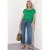 Shirt met boothals en smokdetail