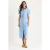V-hals Midi Jurk met Knopsluiting