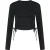 Malelions Women Drawcord Longsleeve Top | Black