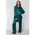 Colourful Rebel Jada Allover Cr Satin Straight Pants Dark Green