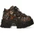 New Rock M-106-C194 Bruine Vlammen Leren Gothic Enkel Plateau Laarzen