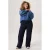 Miss Etam Plus gebloemde blouse dark blue denim