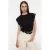 TRENDYOLMİLLA Dames Zwart Effen Kort Regular fit T-shirts