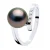 Diamond Ring 0,04 Cts en Tahitian Pearl Ronde 8-9 mm wit goud