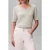 Calvin Klein Fine Gauge Viscose V-neck Top Pale Meadow