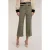 Motivi Cropped Yarn-dyed Check Pattern Trousers Beige