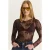 Bloemmotief Uitgesneden Lange Mouwen Blouse