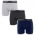 Prince Performance Range 3 Pack Zwart Licht Grijs Navy Heren Boxers MUXPR029