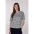 Jansen Amsterdam Kim top k 136 stripe short puffed sleeve offwhite- dark blue