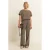 Expresso travelstof wide leg broek met ceintuur – lichtbruin