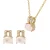 Orphelia ‘Alena’ Dames 925 Sterling Zilver Set: Ketting-Hanger + Oorbellen – Gouden SET-7122/G
