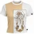 Artistiek T-shirt met paneelprint en contrasterend design.