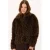Zusss faux fur jas met panterprint – bruin