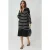 Gestreepte V-hals Losse Midi Trui Jurk met Split