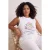 Trendyol Curve Dames Wit Grafisch Mouwloos Relaxed fit Grote maten T-shirts