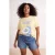 Trendyol Curve Dames Geel Grafisch Kort Relaxed fit Grote maten T-shirts