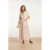 Smashed Lemon 25042 lichte maxi jurk met v-halsaztec print-nude tinten |