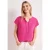 Street One Dames Blouseshirt met gespleten hals en smokdetail in Pink
