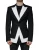 Contrast Trim Blazer Zwart en Wit Jkt4073