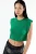 Korte Mouwen Katoenmix Mouwloze Crop Top