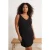 Trendyol Curve Dames Zwart Effen Kort / Mini Mouwloos Strandkleding Recht Grote maten Jurk