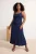 Trendyol Curve Dames Donkerblauw Stippen Maxi Mouwloos Casual Zeemeermin Grote maten Jurk