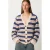 Modström gestreept gebreid vest met wol – roze/blauw