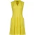 Gele mouwloze jerseyjurk met V-hals