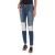 Lange denim broek gedragen effect met smal gesneden zomen 10DB50350 vrouw