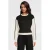 Anytime sweater met tape detail zwart/crème