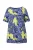 Ulla Popken Shirt  blauw / citroen / wit
