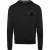 Aquascutum Heren Sweatshirt met lange mouwen en ronde hals (Zwart)