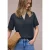 Street One Dames Blouse met korte mouwen en omslag in Blauw