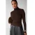 Shoeby top met col – donkerbruin