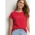 Street One Dames Shirt met hangende schouder en tekst in Rood
