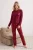 TRENDYOLMİLLA Dames 2-pack Bordeauxrood Animal print Lang, Regular fit Pyjama- Sets