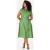Trendyol Curve Dames Groen Effen Midi Kort Casual A-lijn Grote maten Jurk