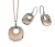 Orphelia Dames 925 Sterling Zilver Set: Ketting-Hanger + Oorbellen – Zilver/Roze SET-5188