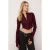 TRENDYOLMİLLA Dames Bordeaux Effen Lang Getailleerd Blouses