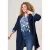 Miss Etam Plus gebreid vest donkerblauw