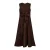 FREEQUENT viscose gebloemde midi jurk met borduursels – bruin
