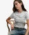 Company Logo Sequin T-shirt Slanke Pasvorm Light Grey