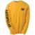 Caterpillar Merkbanner Lange Mouwen Katoenen Gele T-Shirt voor Mannen