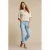 Red Button Kate Fancy Stitching slim fit jeans light blue denim