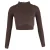 Jacquemus La Maille Bormio cropped sweater in bruine wol
