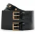 AllSaints Elodie Double Belt Patent Black/brass